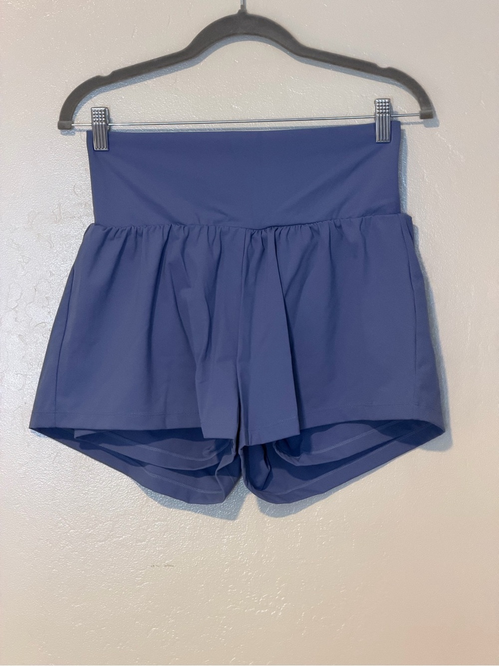 High-Waist Active Skort Shorts in Periwinkle Blue